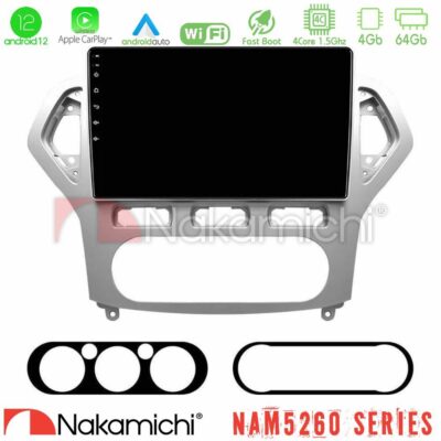 VL Garage - Nakamichi NAM5260 Series 4Core Android12 4+64GB Ford Mondeo 2007-2010 AUTO A/C Navigation Multimedia Tablet 10" Με Carplay & Android Auto - VL-U-N44-FD0919A