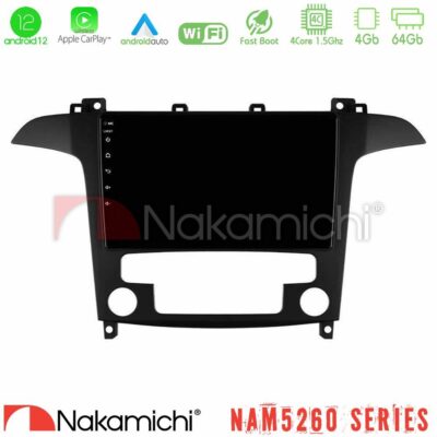 VL Garage - Nakamichi NAM5260 Series Ford S-Max 2006-2012 4Core Android12 4+64GB Navigation Multimedia Tablet 9″ Με Carplay & Android Auto - VL-U-N44-FD409S