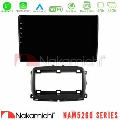 VL Garage - Nakamichi NAM5260 Series 4Core Android12 4+64GB Fiat 500 2016> Navigation Multimedia Tablet 9" Με Carplay & Android Auto - VL-U-N44-FT1150