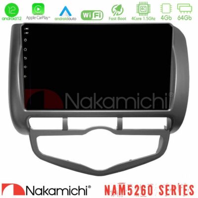 VL Garage - Nakamichi NAM5260 Series 4Core Android12 4+64GB Honda Jazz 2002-2008 (Auto A/C) Navigation Multimedia Tablet 9" Με Carplay & Android Auto - VL-U-N44-HD0893