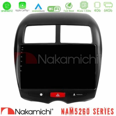VL Garage - Nakamichi NAM5260 Series 4Core Android12 4+64GB Mitsubishi ASX Navigation Multimedia Tablet 10" Με Carplay & Android Auto - VL-U-N44-MT0075