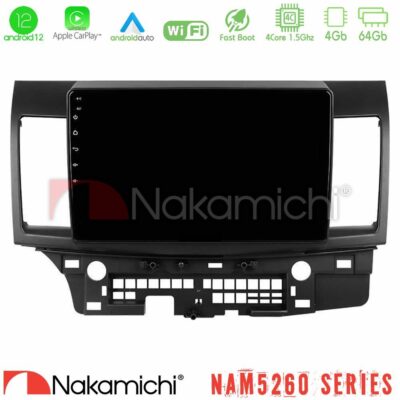 VL Garage - Nakamichi NAM5260 Series 4Core Android12 4+64GB Mitsubishi Lancer 2008 – 2015 Navigation Multimedia Tablet 10" Με Carplay & Android Auto - VL-U-N44-MT232