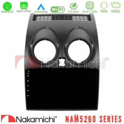 VL Garage - Nakamichi NAM5260 Series 4Core Android12 4+64GB Nissan Qashqai J10 Navigation Multimedia Tablet 9" Με Carplay & Android Auto - VL-U-N44-NS0264