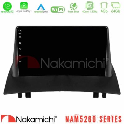 VL Garage - Nakamichi NAM5260 Series 4Core Android12 4+64GB Renault Megane 2 2002-2008 Navigation Multimedia Tablet 9" Με Carplay & Android Auto - VL-U-N44-RN0717