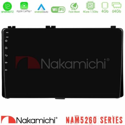VL Garage - Nakamichi NAM5260 Series 4Core Android12 4+64GB Toyota Corolla/Auris 2017-2019 Navigation Multimedia Tablet 9" Με Carplay & Android Auto - VL-U-N44-TY1106