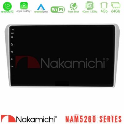VL Garage - Nakamichi NAM5260 Series 4Core Android12 4+64GB Toyota Avensis T25 02/2003–2008 Navigation Multimedia Tablet 9" Με Carplay & Android Auto - VL-U-N44-TY412N