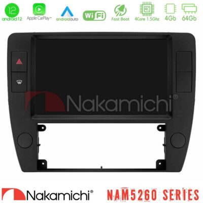 VL Garage - Nakamichi NAM5260 Series 4Core Android12 4+64GB VW Passat B5 2001-2005 Navigation Multimedia Tablet 9" Με Carplay & Android Auto - VL-U-N44-VW1370