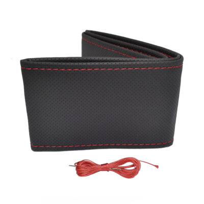 VL Garage - ΚΑΛΥΜΜΑ ΤΙΜΟΝΙΟΥ ΑΥΤΟΚΙΝΗΤΟΥ ΡΑΦΤΟ 38-39CM ΑΠΟ ΔΙΑΤΡΗΤΟ ΑΟΣΜΟ ΤΕΧΝΟΔΕΡΜΑ ΜΑΥΡΟ ΜΕ ΚΟΚΚΙΝΗ ΡΑΦΗ AMIO - 1 ΤΕΜ. - VL-OTDK202