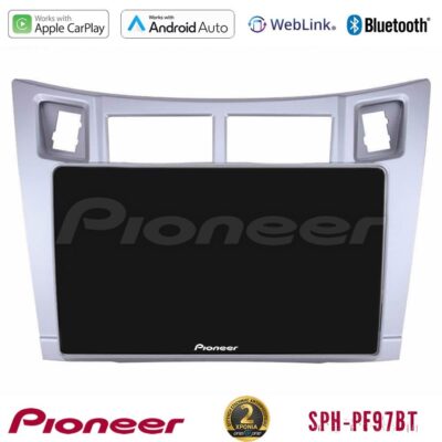 VL Garage - Pioneer SPH-PF97BT Series Toyota Yaris Multimedia Station 9" (Tablet Style) (Ασημί Χρώμα) Με Carplay & Android Auto - VL-U-SPH-TY626S