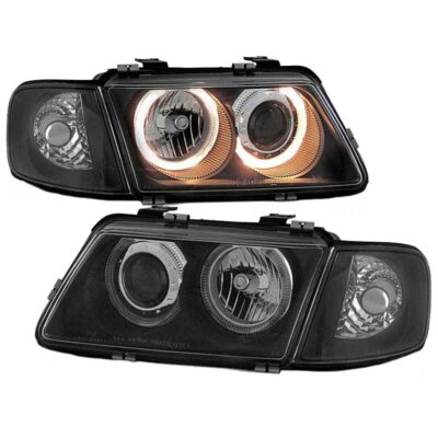 VL Garage - Μπροστινά Φανάρια Set Για Audi A3 8L 96-00 Angel Eyes Μαύρα H7/H7 Depo - VL-0011978