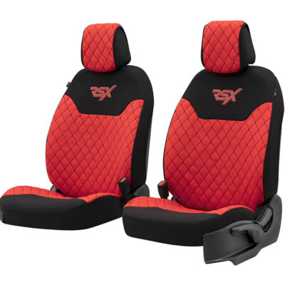 VL Garage - Ημικαλύμματα Μπροστινών Καθισμάτων Otom RSX Sport Ύφασμα Κεντητό Καπιτονέ Κόκκινο / Μαύρο RSXL-104 2 Τεμάχια - VL-0028327