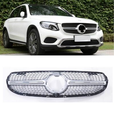 VL Garage - Μάσκα Για Mercedes-Benz GLC-Class X253 19+ Facelift Diamond Look Ασημί/Χρώμιο - VL-0030329