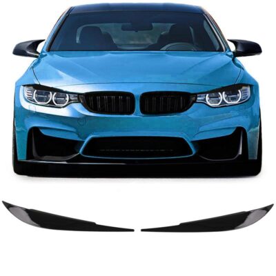 VL Garage - Φρυδάκια Μπροστινών Φαναριών Για Bmw 4 F32 / F33 / F36 2013-2021 Βαμμένα Μάυρο Γυαλιστερό Χρώμα 2 Τεμάχια - VL-0030660
