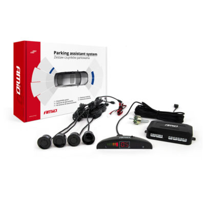 VL Garage - ΣΥΣΤΗΜΑ ΠΑΡΚΑΡΙΣΜΑΤΟΣ 12V ΜΕ 4 ΑΙΣΘΗΤΗΡΕΣ (ΜΑΥΡΟ) 22mm ΚΑΙ ΟΘΟΝΗ AMiO - 1 ΤΕΜ. - VL-01565