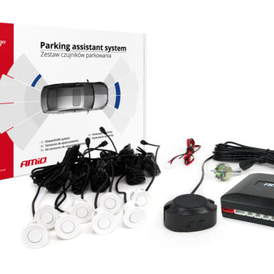 VL Garage - ΣΥΣΤΗΜΑ ΠΑΡΚΑΡΙΣΜΑΤΟΣ 12V ΜΕ 8 ΑΙΣΘΗΤΗΡΕΣ (ΛΕΥΚΟ) 22 mm ΚΑΙ BUZZER (ΜΟΝΟ ΗΧΟΣ) AMIO - 1 ΤΕΜ. - VL-01599