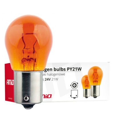 VL Garage - ΛΑΜΠΑΚΙΑ ΑΛΟΓΟΝΟΥ ΠΟΡΤΟΚΑΛΙ PY21W BAU15s 24V 21W ΣΕ ΚΟΥΤΙ AMIO - 10 Τεμ. - VL-02573