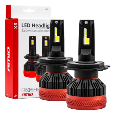 VL Garage - ΛΑΜΠΕΣ LED H4 10-16V 90W 6.500K 9900lm CAN BUS (ME ΑΝΕΜΙΣΤΗΡΑΚΙ) X3 SERIES AMIO - 2ΤΕΜ. - VL-02979