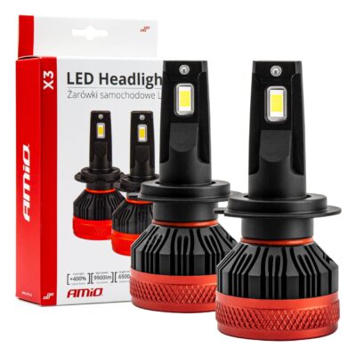 VL Garage - ΛΑΜΠΕΣ LED H7 9-16V 90W 6.500K 9900lm CAN BUS (ME ΑΝΕΜΙΣΤΗΡΑΚΙ) X3 SERIES AMIO - 2ΤΕΜ. - VL-02980