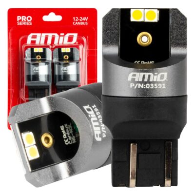 VL Garage - ΛΑΜΠΑΚΙΑ W21/5W 7443 12/24V 6.000K 4xSMD LED CAN-BUS ΛΕΥΚΟ PRO SERIES AMIO - 2 Τεμ. - VL-03591