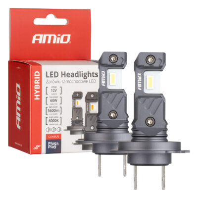 VL Garage - ΛΑΜΠΕΣ LED H7/Η18 12V 60W 6.000K 5.600lm +400% LED CAN-BUS HYBRID SERIES AMIO - 2 ΤΕΜ. - VL-04115