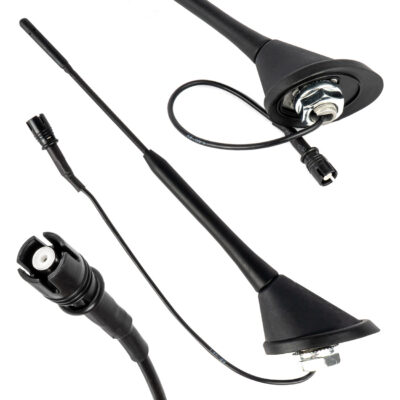 VL Garage - ΚΕΡΑΙΑ ΟΡΟΦΗΣ ANT10 25.4 cm ΜΕ ΚΑΛΩΔΙΟ 20cm ΚΑΙ ΦΙΣΑ RAKU-2 UNIVERSAL ΜΑΥΡΗ ΑΜΙΟ - 1 ΤΕΜ. - VL-04154
