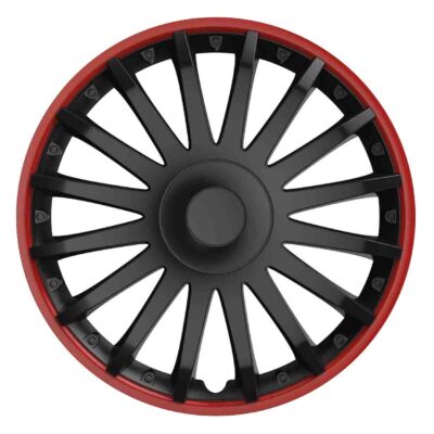 VL Garage - ΤΑΣΙ 14" CRYSTAL ΜΑΥΡΟ ΚΟΚΚΙΝΟ ΣΕΤ 4 ΤΕΜ ΣΕ ΚΟΥΤΙ - VL-1294