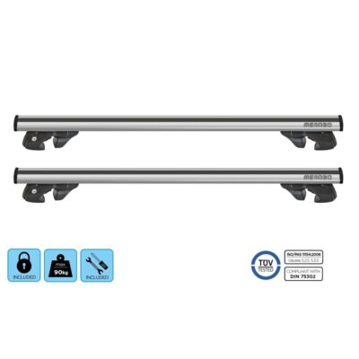 VL Garage - ΜΠΑΡΕΣ ΟΡΟΦΗΣ ΑΛΟΥΜΙΝΙΟΥ JACKSON SILVER 120 cm ΣΕ ΑΣΗΜΙ ΧΡΩΜΑ ΓΙΑ ΟΡΟΦΗ ΜΕ RAISED RAILS MENABO - 2 ΤΕΜ. - VL-000112800000