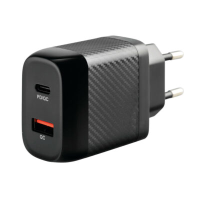 VL Garage - ΦΟΡΤΙΣΤΗΣ ΚΙΝΗΤΟΥ ΜΕ ΟΙΚΙΑΚΗ ΠΡΙΖΑ 100/230V ΚΑΙ 2 ΘΥΡΕΣ USB A+C 20W HOME POWER ULTRA FAST CHARGER - VL-L3871.7/T