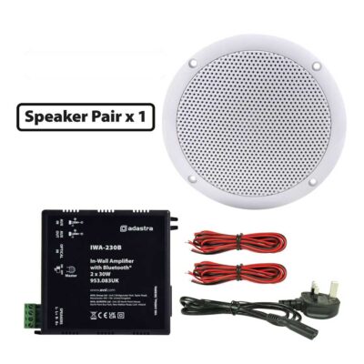 VL Garage - Adastra 2*OD5-W4+IWA230B Πακέτο Background Music με Ενισχυτή BT και 2 Ηχεία Οροφής 5'' (Σετ) - VL-300.156UK