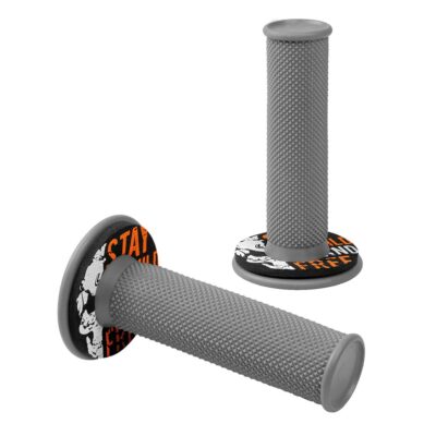 VL Garage - ΧΕΡΟΥΛΙΑ MOTO DONUT OFF-ROAD ΓΚΡΙ/ΠΟΡΤΟΚΑΛΙ 22MM+25MM 12CM 2ΤΕΜ - VL-9057.7-LM