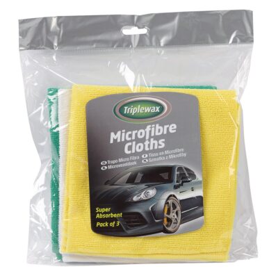 VL Garage - ΠΑΝΙΑ ΚΑΘΑΡΙΣΜΟΥ ΜΕ ΜΙΚΡΟΪΝΕΣ (MICROFIBRE) 34x33cm (ΚΙΤΡΙΝΟ/ΠΡΑΣΙΝΟ/ΛΕΥΚΟ) 3 ΤΕΜ. CARPLAN TRIPLEWAX MICROFIBRE CLOTHS - VL-CTA024