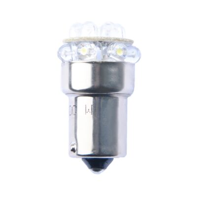 VL Garage - R10W 12V BA15s LED 12xFlux 5mm ΚΙΤΡΙΝΟ (ΜΟΝΟΠΟΛΙΚΟ) M-TECH - 1 ΤΕΜ. - VL-L039Y