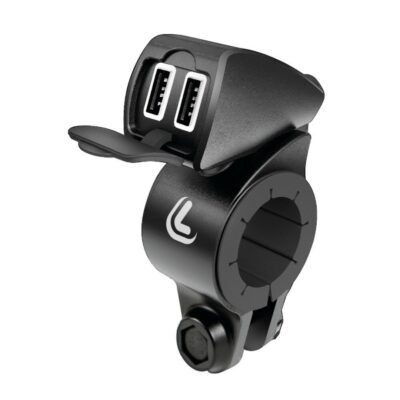 VL Garage - ΦΟΡΤΙΣΤΗΣ USB ΔΙΠΛΟΣ TREK 12/24V 5400mA ΜΕ ΒΑΣΗ ΣΤΗΡΙΞΗΣ ΤΙΜΟΝΙΟΥ 21-32mm ΚΑΙ ΚΑΛΩΔΙΟ 150cm ΑΔΙΑΒΡΟΧΟΣ - VL-L3882.8/T
