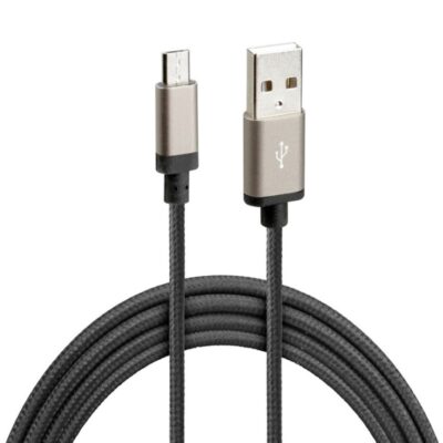 VL Garage - ΚΑΛΩΔΙΟ ΦΟΡΤΙΣΗΣ ΚΑΙ ΣΥΓΧΡΟΝΙΣΜΟΥ MICRO USB SUPER RESISTANT 100cm ΜΑΥΡΟ - VL-L3888.5/T