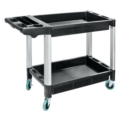VL Garage - ΤΡΟΛΕΙ ΕΡΓΑΛΕΙΩΝ (TROLLEY) 2 ΕΠΙΠΕΔΩΝ ΜΕ 4 ΡΟΔΕΣ ΠΛΑΣΤΙΚΟ(PP)/ ΑΛΟΥΜΙΝΙΟ ΓΙΑ ΑΠΟΘΗΚΕΥΣΗ ΚΑΙ ΜΕΤΑΦΟΡΑ - VL-71488