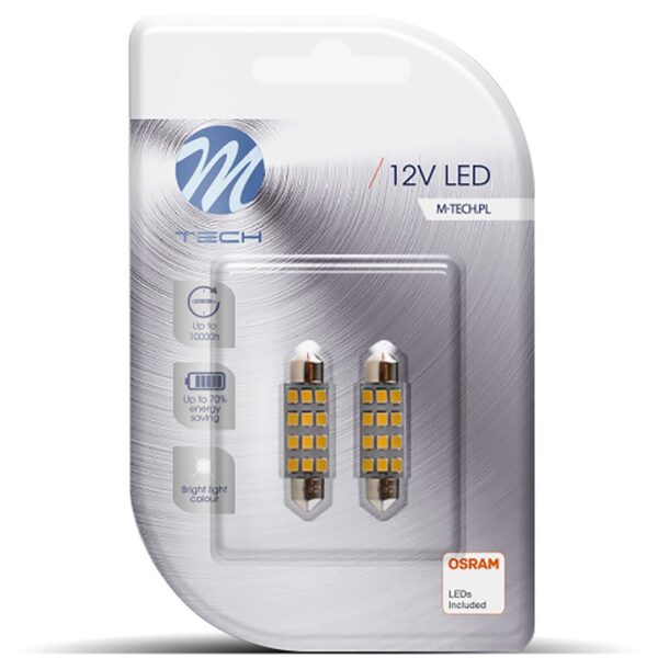 5W 12xSMD2835 LED OSRAM ΛΕΥΚΟ BLISTER 2ΤΕΜ. M-TECH - VL-LB030W