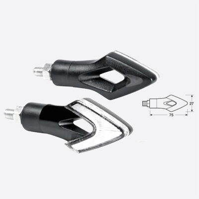 VL Garage - ΦΛΑΣ ΜΟΤΟ LUM LED 12V 75x27mm ΜΑΥΡΑ 2 ΤΕΜ. - VL-90470