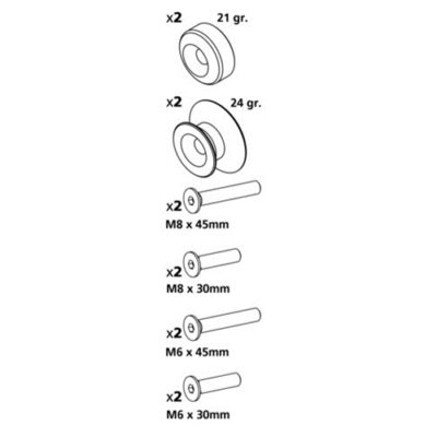 VL Garage - ΒΙΔΕΣ ΣΤΗΡΙΞΗΣ ΠΕΤΑΛΟΥ 6/8mm ΓΚΡΙ - VL-90334