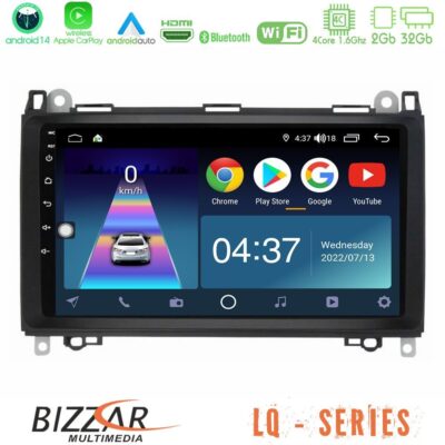 VL Garage - Bizzar LQ Series 4Core Android14 2+32GB Mercedes A/B/Vito/Sprinter Class Navigation Multimedia Tablet 9" Με Carplay & Android Auto - VL-U-LQ-MB0759