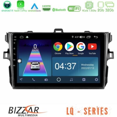 VL Garage - Bizzar LQ Series 4Core Android14 2+32GB Toyota Corolla 2007-2012 Navigation Multimedia Tablet 9" Με Carplay & Android Auto - VL-U-LQ-TY0502