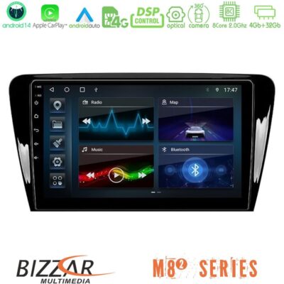 VL Garage - Bizzar M8² Series 8Core Android14 4+32GB Skoda Octavia 7 Navigation Multimedia Tablet 10" Με Carplay & Android Auto - VL-U-M82-SK007