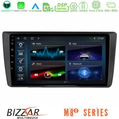 VL Garage - Bizzar M8² Series 8Core Android14 4+32GB Skoda Octavia 2004-2012 Navigation Multimedia Tablet 9″ Με Carplay & Android Auto - VL-U-M82-SK1914