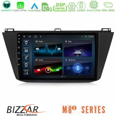 VL Garage - Bizzar M8² Series 8Core Android14 4+32GB Vw Tiguan 2016-2022 Navigation Multimedia Tablet 10″ Με Carplay & Android Auto - VL-U-M82-VW0082