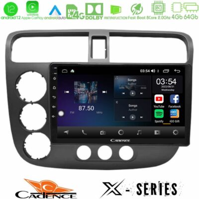 VL Garage - Cadence X Series Honda Civic 2001-2005 8core Android12 4+64GB Navigation Multimedia Tablet 9" - VL-U-X-HD174N