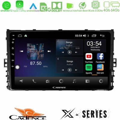 VL Garage - Cadence X Series VW MQB 2017-> 8core Android12 4+64GB Navigation Multimedia 9" - VL-U-X-VW0333