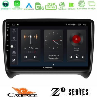 VL Garage - Cadence Z2 Series 8Core Android14 4+64GB Audi TT B7 Navigation Multimedia Tablet 9" Με Carplay & Android Auto - VL-U-Z2-AU0828