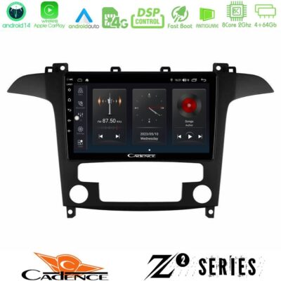 VL Garage - Cadence Z2 Series 8Core Android14 4+64GB Ford S-Max 2006-2012 Navigation Multimedia Tablet 9" Με Carplay & Android Auto - VL-U-Z2-FD409S