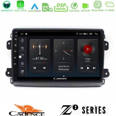 VL Garage - Cadence Z2 Series 8Core Android14 4+64GB Citroen/Fiat/Opel Navigation Multimedia Tablet 9" Με Carplay & Android Auto - VL-U-Z2-FT1984