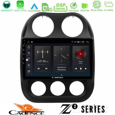 VL Garage - Cadence Z2 Series 8Core Android14 4+64GB Jeep Compass 2012-2016 Navigation Multimedia Tablet 9" Με Carplay & Android Auto - VL-U-Z2-JP0076