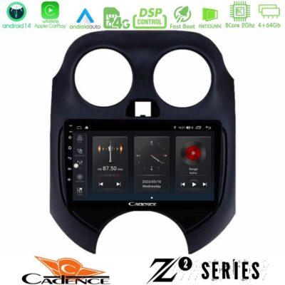 VL Garage - Cadence Z2 Series 8Core Android14 4+64GB Nissan Micra 2011-2014 Navigation Multimedia Tablet 9" Με Carplay & Android Auto - VL-U-Z2-NS0757
